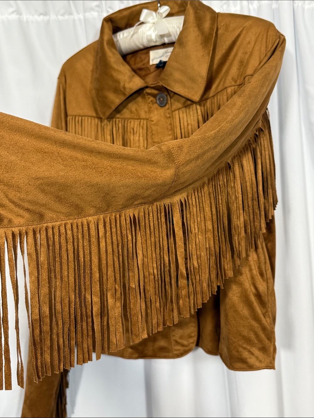 Universal Thread Brown Fringe Button-Front Jacket - Picture 5 of 8
